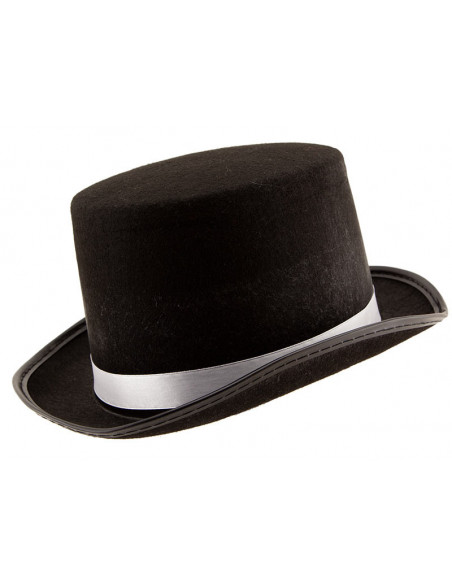 Chistera de fieltro negro blanco