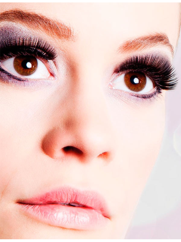 Pestañas negras postizas mujer