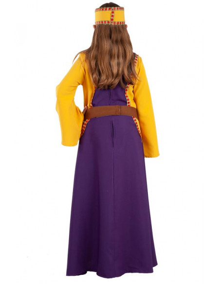 Disfraz dama Medieval Jimena para niña trasera