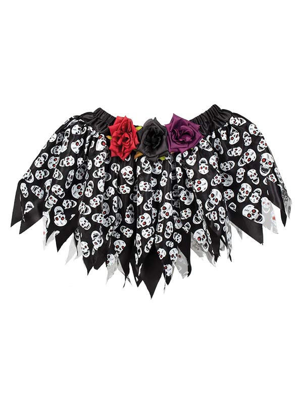 Falda Catrina con calaveras detalle