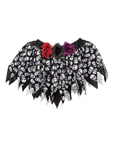 Falda Catrina con calaveras detalle