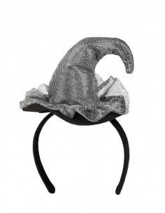 Mini sombrero bruja gris 2