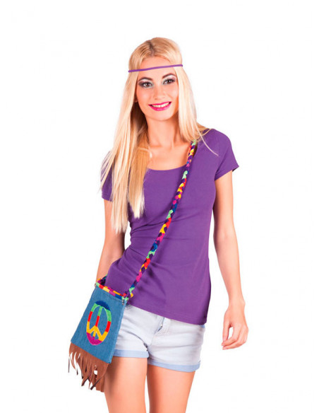 Bolso hippie flecos mujer