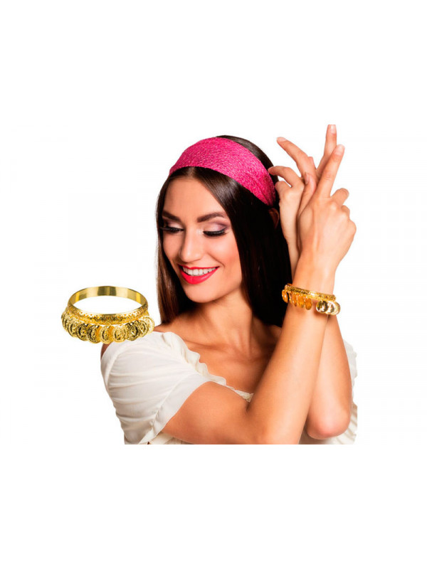 Pulsera de monedas dorada