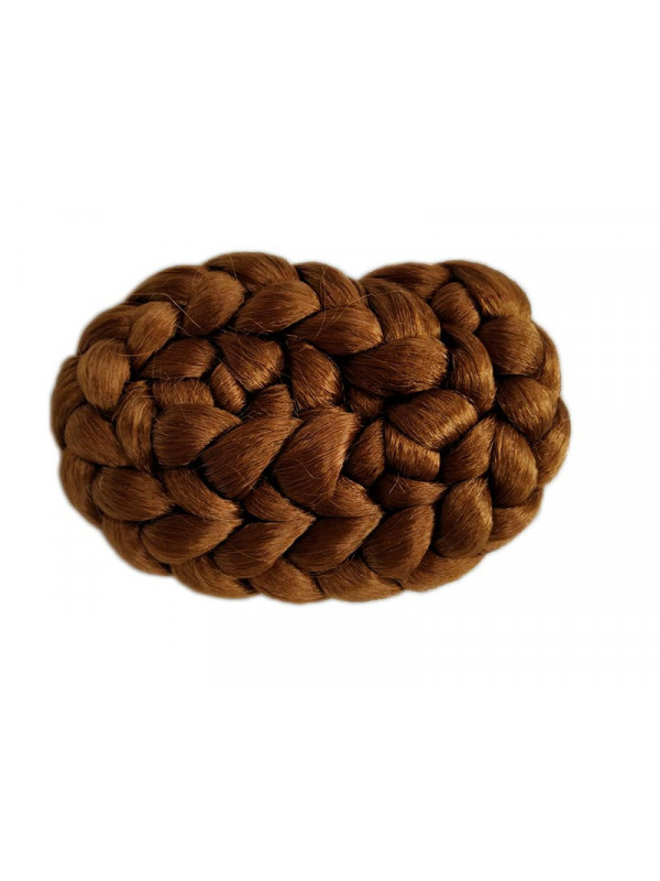 Moño postizo para trajes regionales marrón