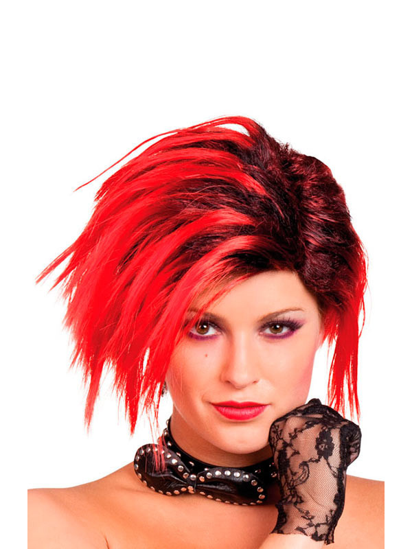 Peluca punky roja