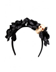 Diadema Catrina flores negras 2