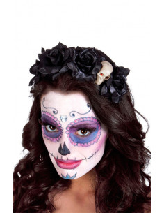 Diadema Catrina flores negras