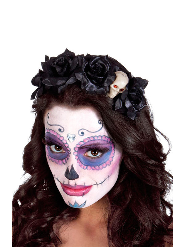 Diadema Catrina flores negras