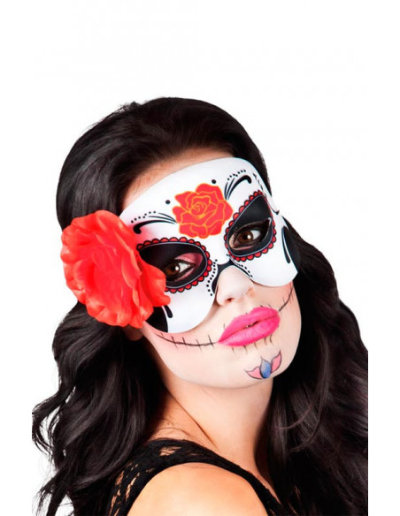 Antifaz Catrina con flor