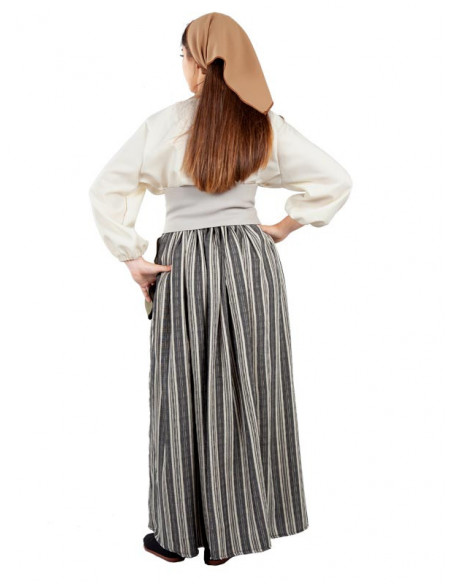 Disfraz de tabernera medieval para mujer trasera