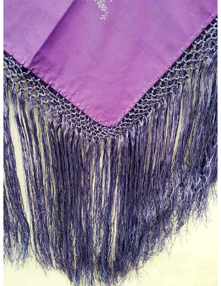 Pañuelo para traje regional morado fleco