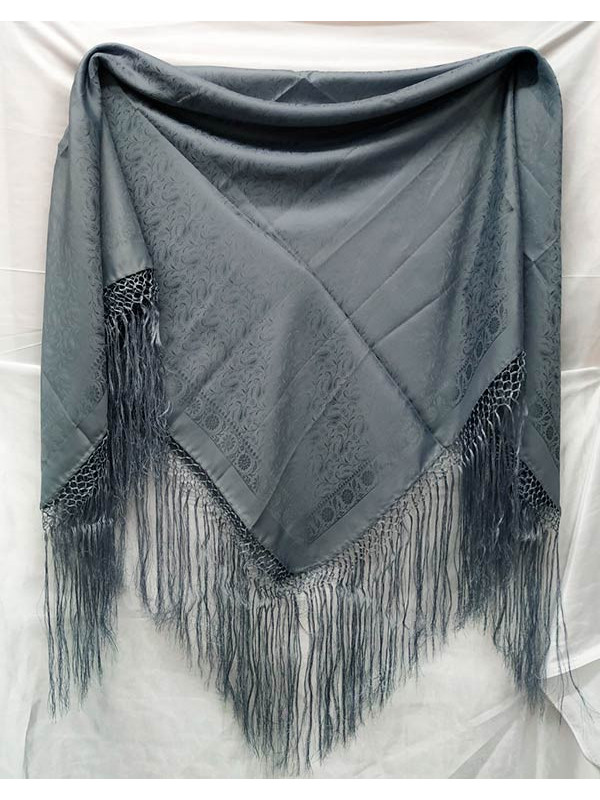 Pañuelo regional con fleco gris