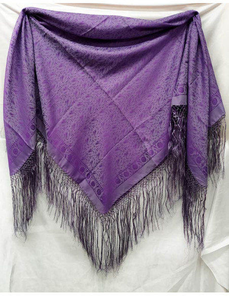 Pañuelo regional con fleco morado