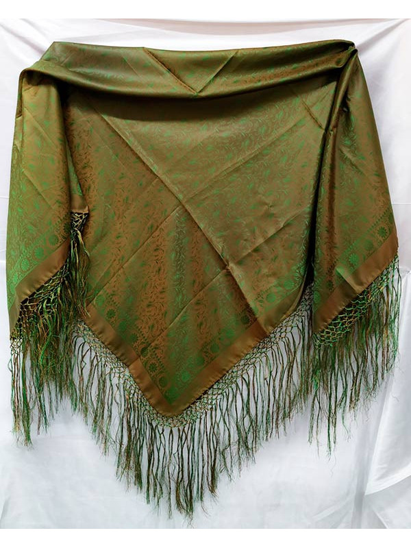 Pañuelo regional con fleco verde