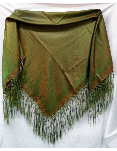 Pañuelo regional con fleco verde