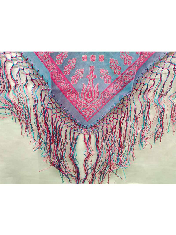 Pañuelo regional 402 fucsia fleco