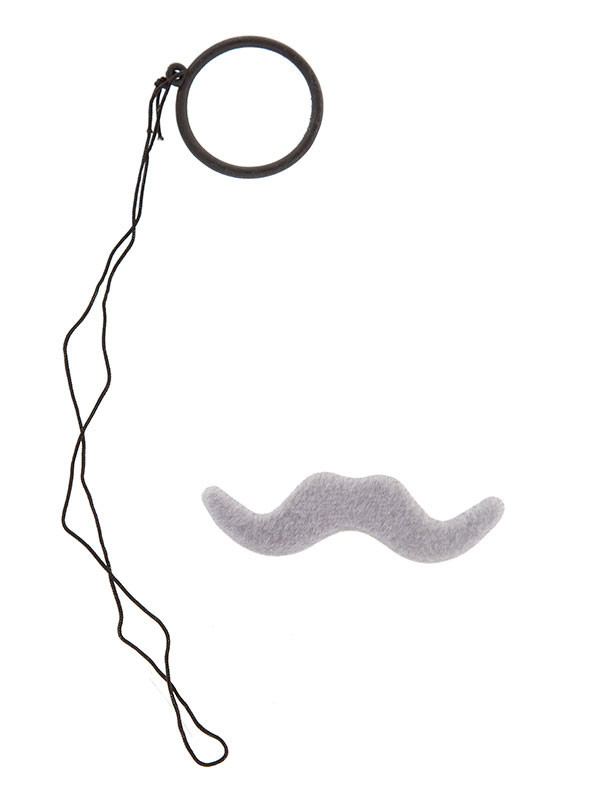 Set bigote y monóculo gris