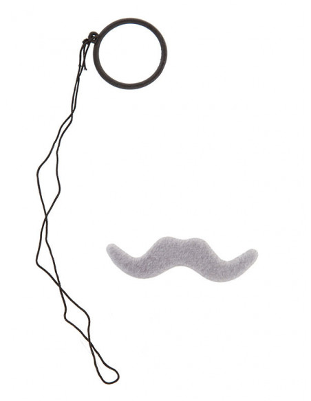Set bigote y monóculo gris