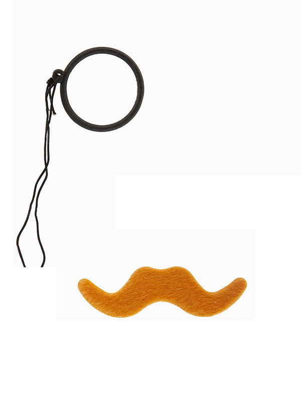 Set bigote y monóculo marrón
