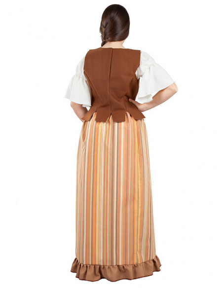Disfraz de mesonera medieval mujer espalda