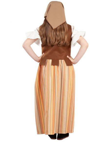 Disfraz de mesonera medieval infantil espalda