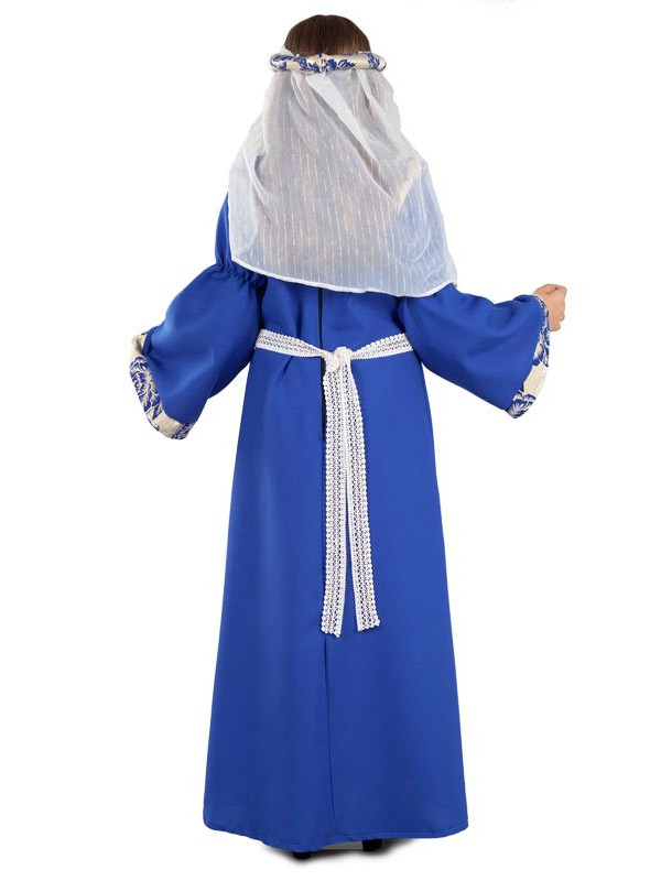 Disfraz de Princesa Medieval azul infantil espalda