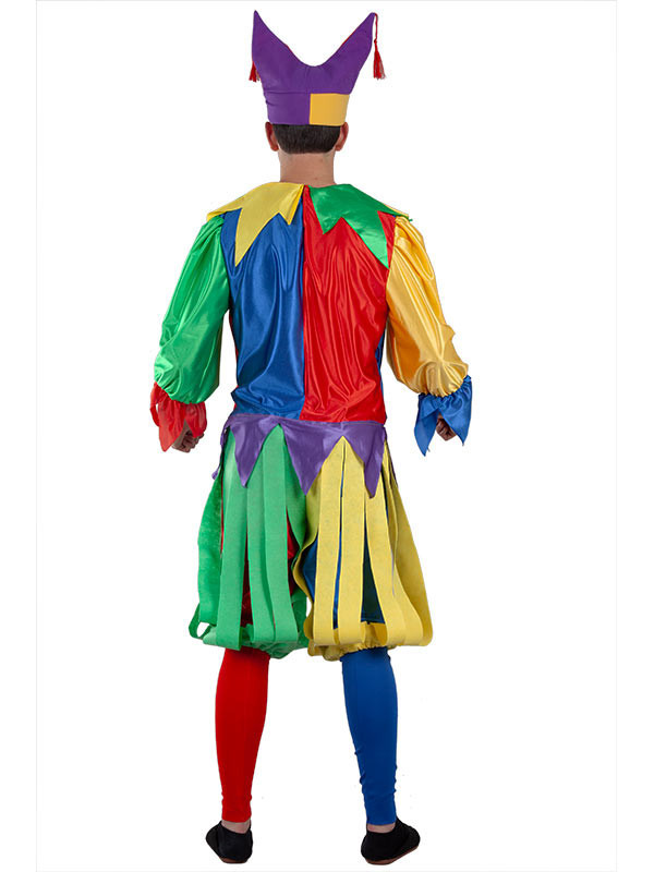Disfraz de bufón Medieval adulto espalda