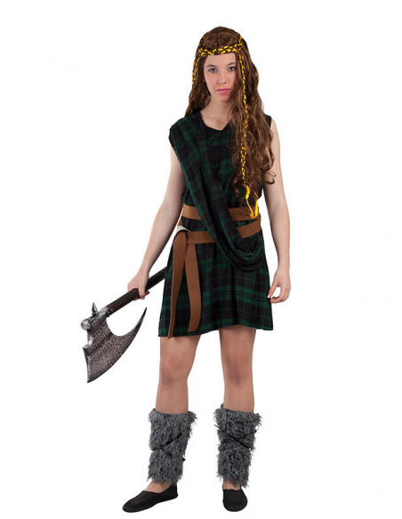 Disfraz de escocesa verde para mujer