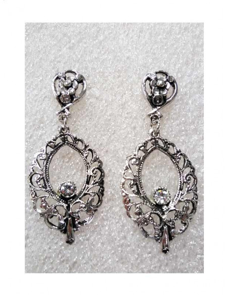 Pendientes para traje regional 17180 blanco