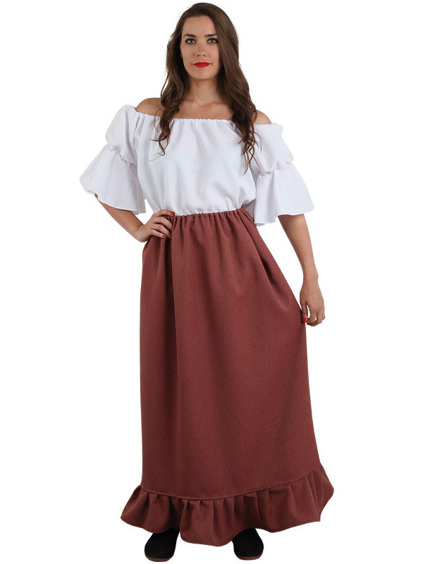 Falda medieval granate