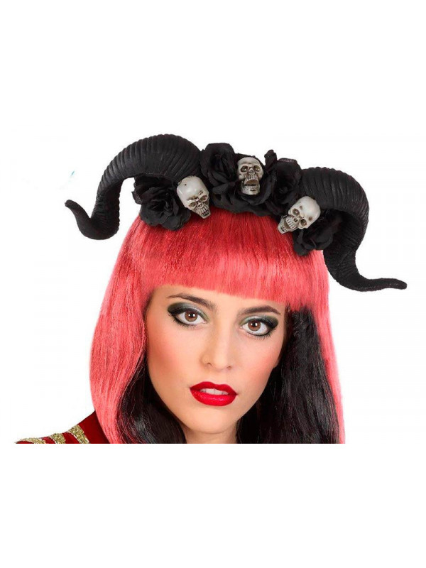 Diadema Lucifer con cuernos