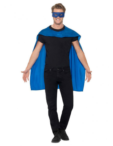 Set superhéroe adulto azul hombre