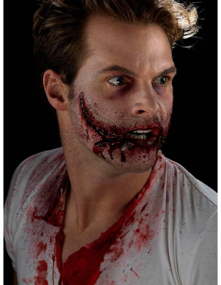 Prótesis boca cosida de látex ejemplo