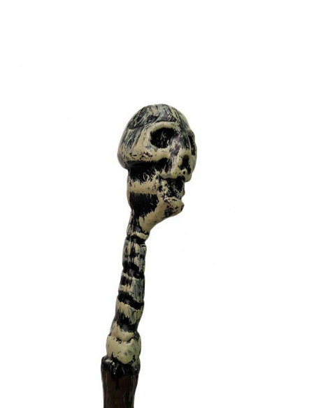 Bastón calavera de mago visto en detalle