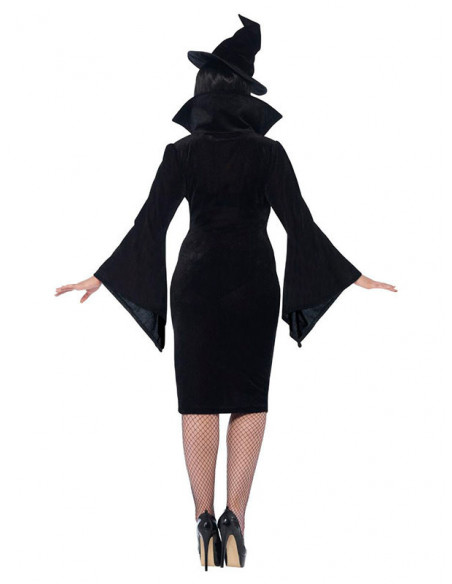 Disfraz de bruja con curvas espalda
