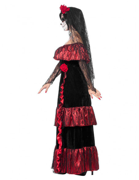 Disfraz novia de la Muerte Mexicana lateral
