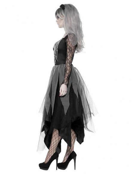 Disfraz de novia gótica mujer lateral