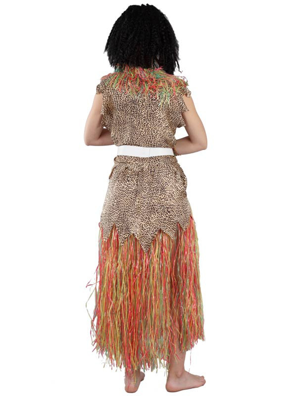 Disfraz tribu africana para mujer espalda
