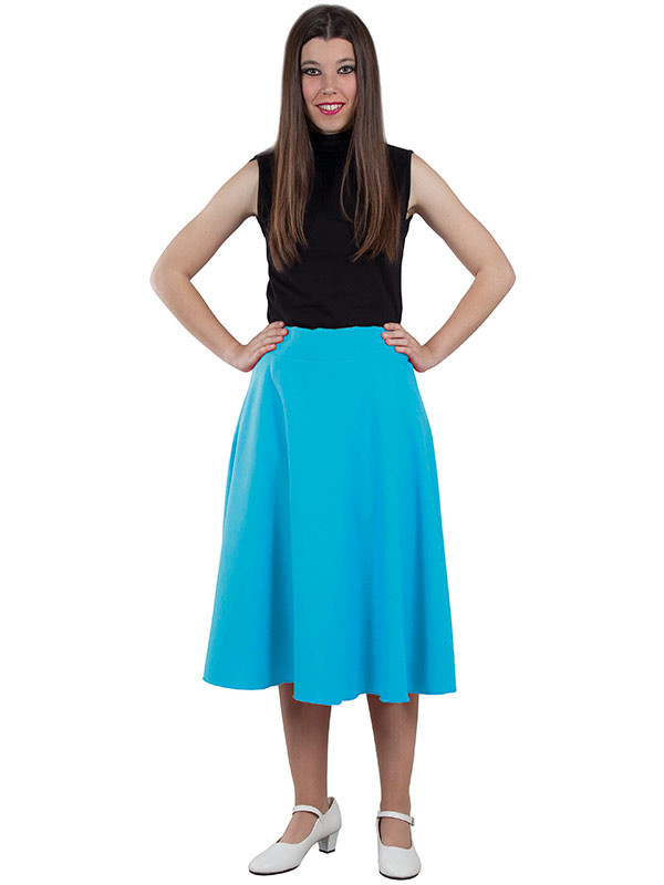 Falda Años 60 para mujer turquesa