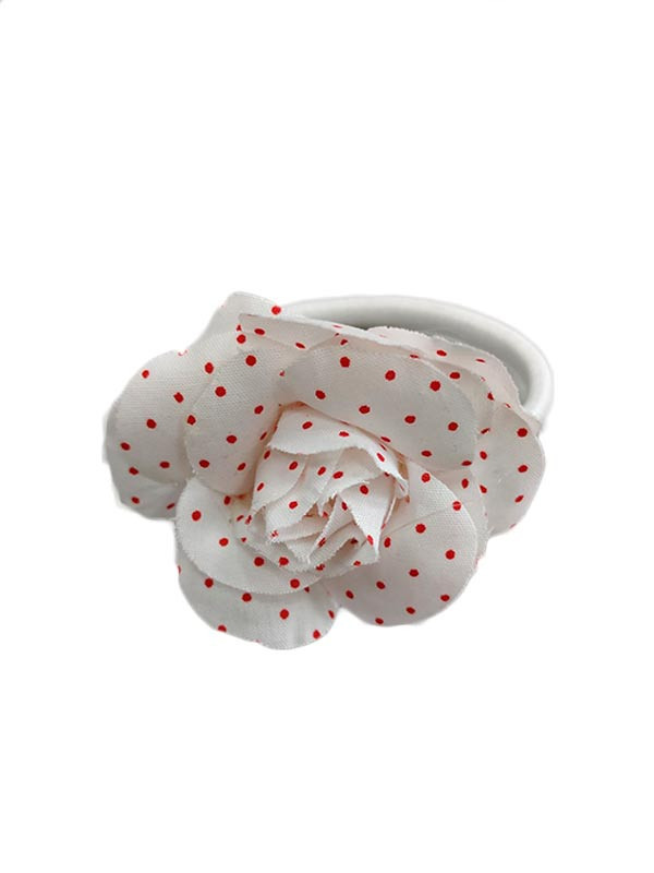 Flor coletero para bebé blanca