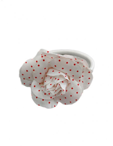 Flor coletero para bebé blanca