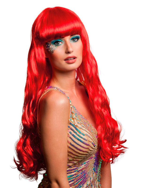 Peluca sirena roja