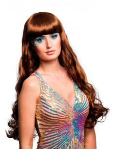 Peluca sirena castaño