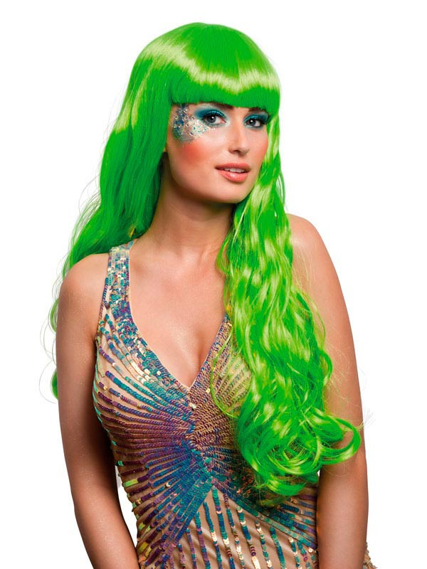 Peluca sirena verde