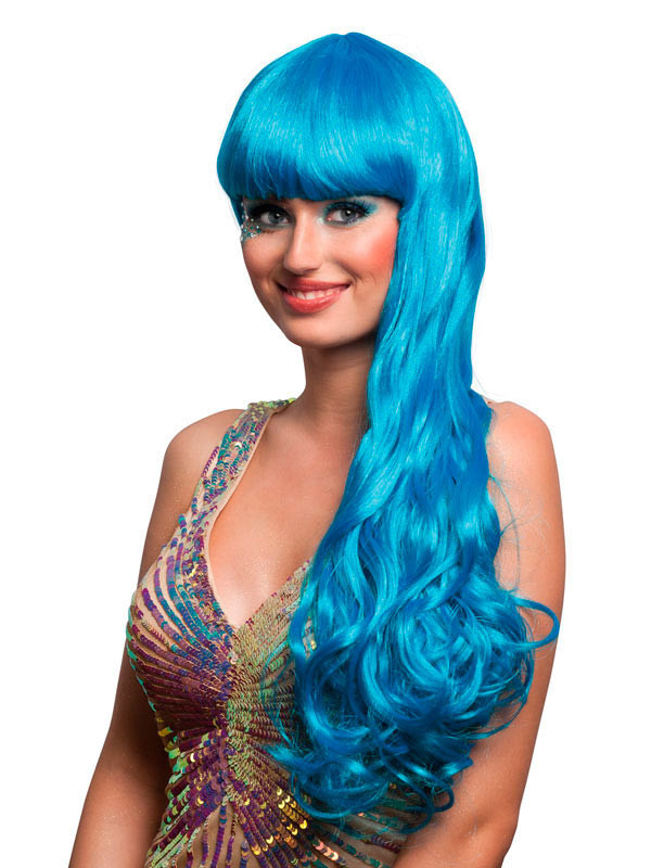 Peluca sirena azul