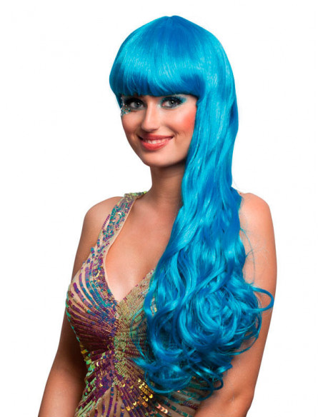 Peluca sirena azul