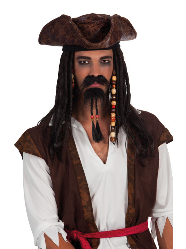 Bigote y perilla pirata de Sparrow adulto