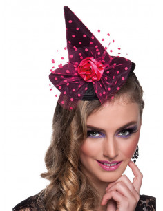 Mini sombrero de bruja rosa