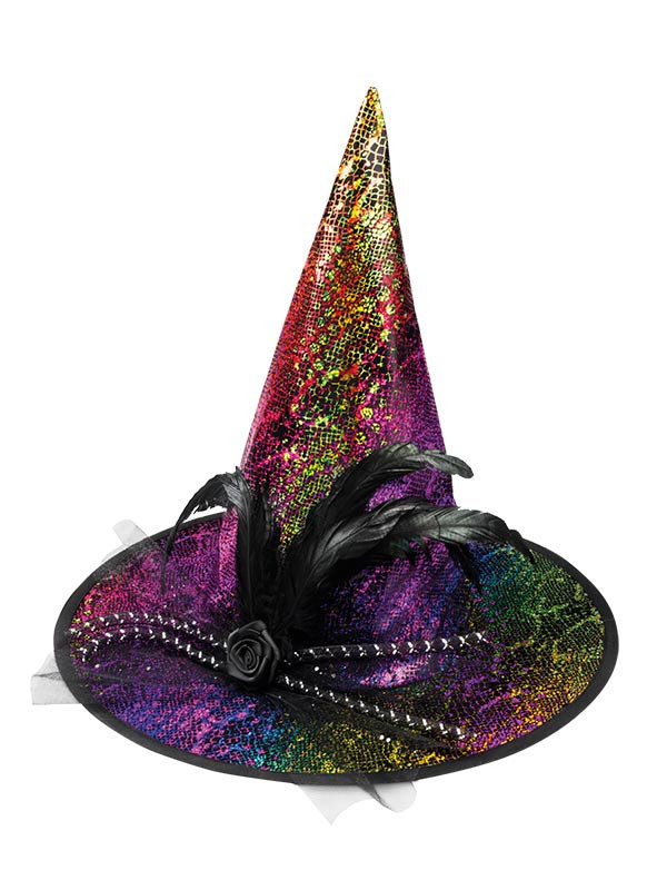 Sombrero de bruja irisado deluxe